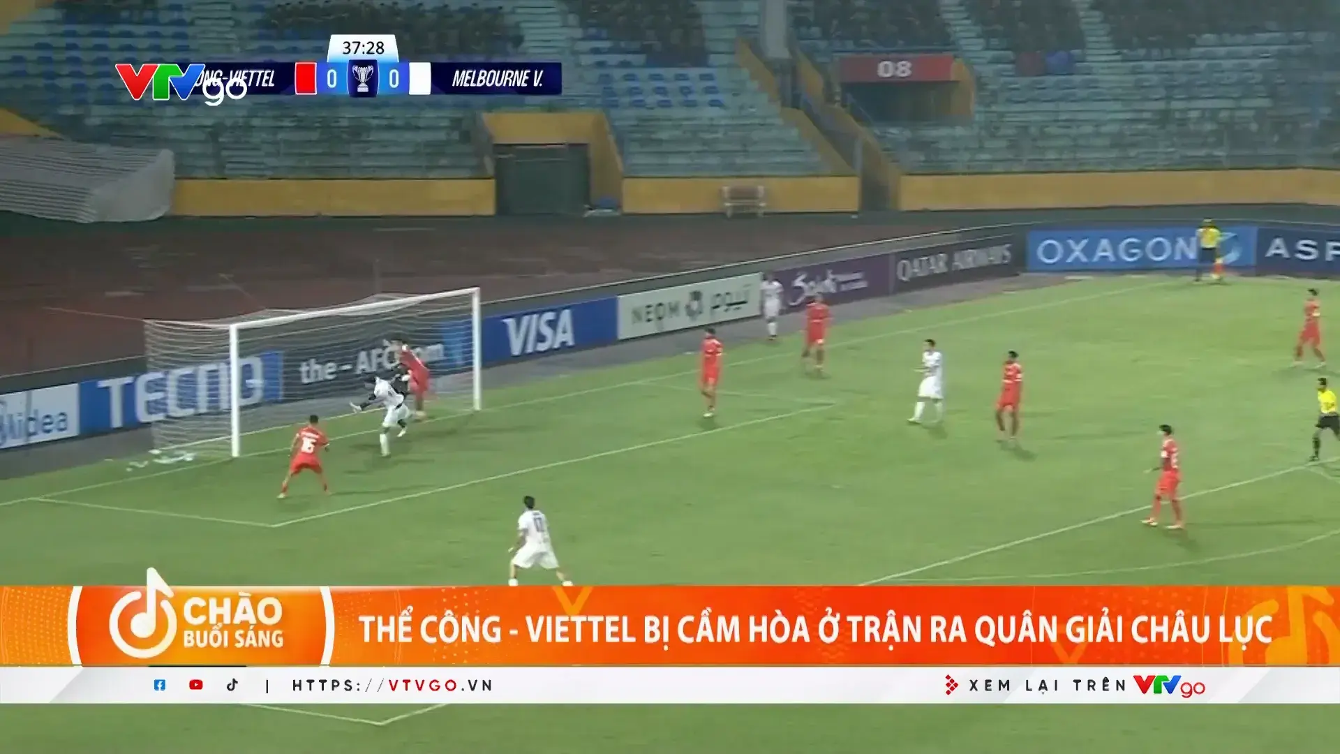 Cầu thủ Thể Công Viettel trong trận ra quân tại giải châu lục