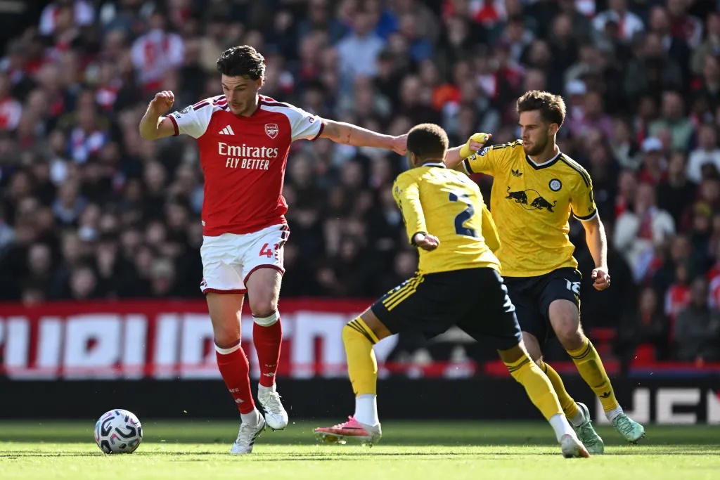 Hình ảnh thi đấu trận đấu: Giá trị của Declan Rice trong chiến thắng ngược dòng của Arsenal