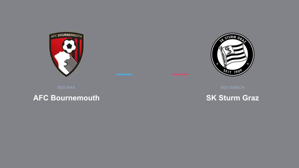 Kết quả tỉ số chính thức trận đấu AFC Bournemouth 0-0 SK Sturm Graz khuôn khổ giải Nhận Định - Cúp C2 (Europa League)