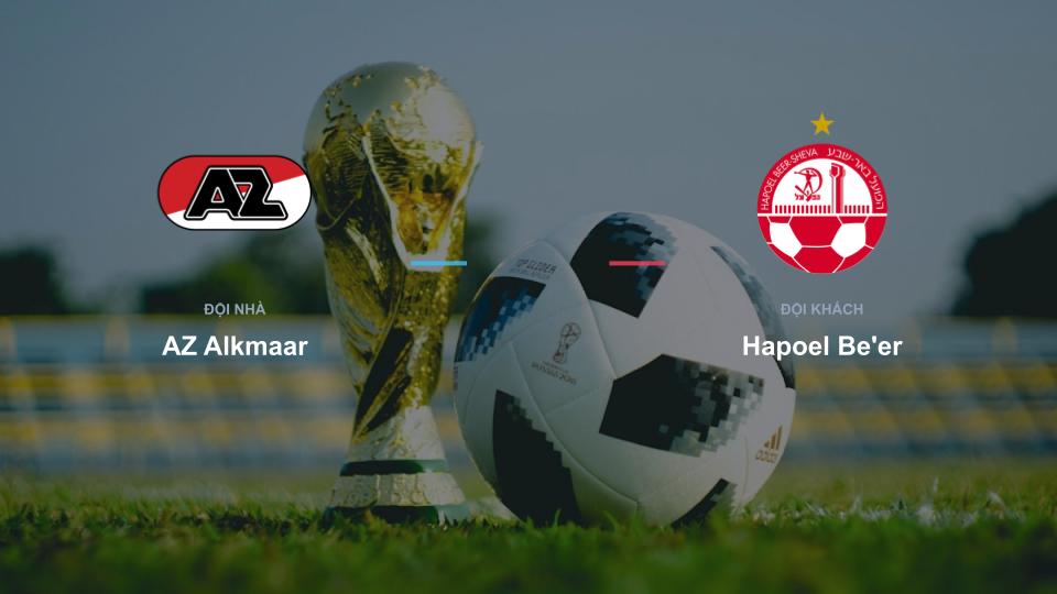 Kết quả tỉ số chính thức trận đấu AZ Alkmaar 0-0 Hapoel Be'er khuôn khổ giải Nhận Định - Cúp C2 (Europa League)
