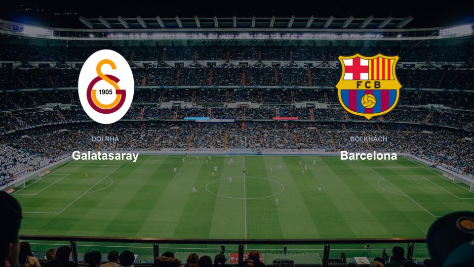 Kết quả tỉ số chính thức trận đấu Galatasaray 0-0 Barcelona khuôn khổ giải Nhận Định - Cúp C1 (Champions League)