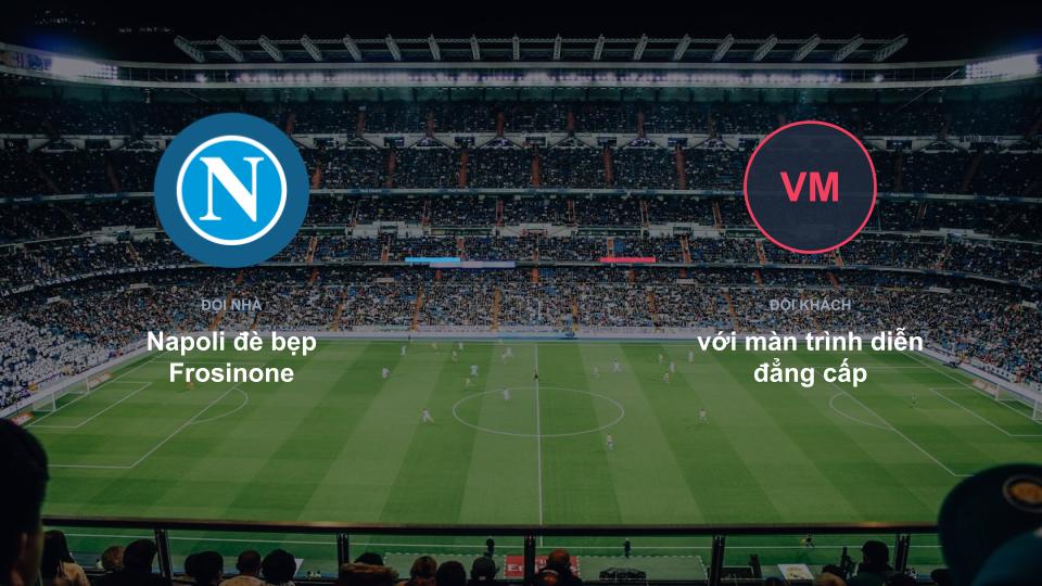 Kết quả tỉ số chính thức trận đấu Napoli đè bẹp Frosinone 3-0 với màn trình diễn đẳng cấp khuôn khổ giải Serie A